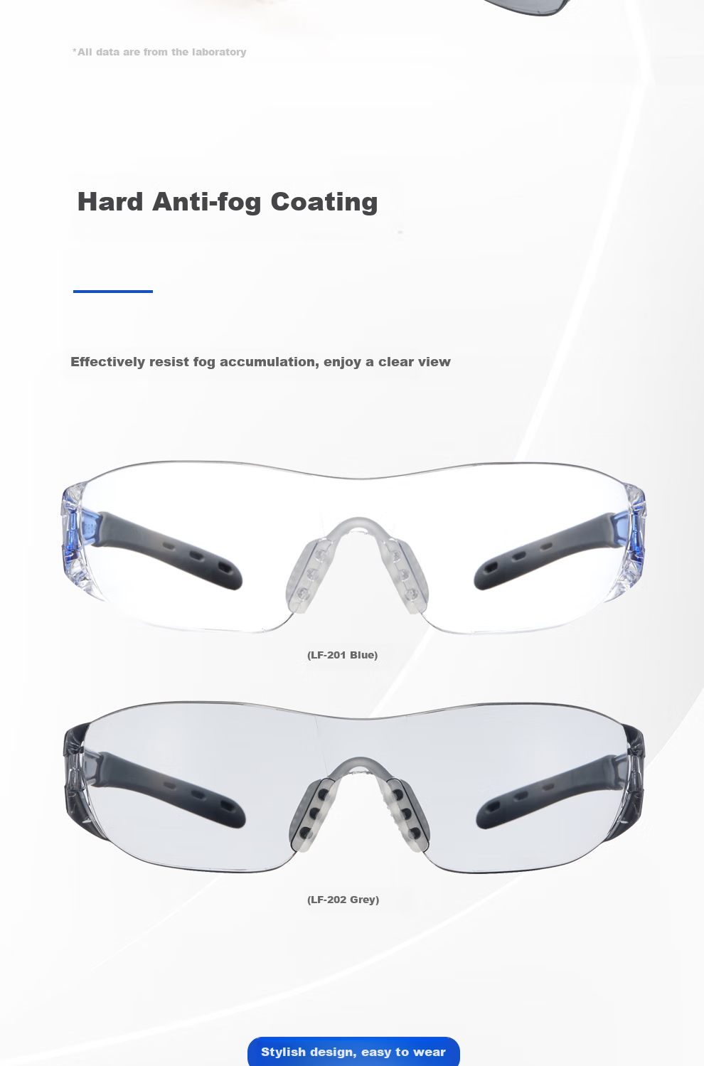 Shanbenguangxue LF-201/202 Lightweight Breathable Impact-Resistant Protective Goggles, Anti-Slip, Splash-Proof, for Grinding, Cutting, Renovation, UV Protection, LF-201 Blue 4
