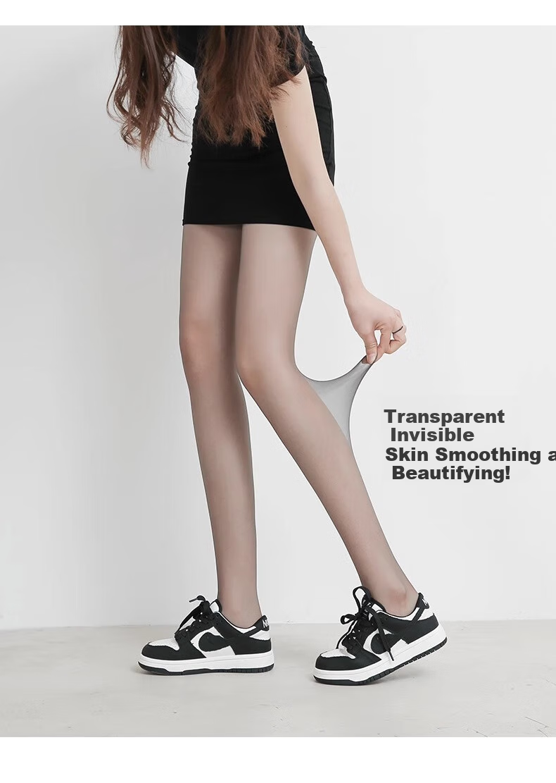 LangSha Crotchless Tights Stockings 0D Sexy Ultra-Thin Toe Point Fully Transparent Summer Thin Invisible Pantyhose 2 Pairs 7