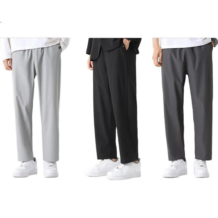 Мужские летние легкие повседневные брюки JEANSWEST, тонкие из ледяного шелка, прямые, свободные, спортивные укороченные брюки