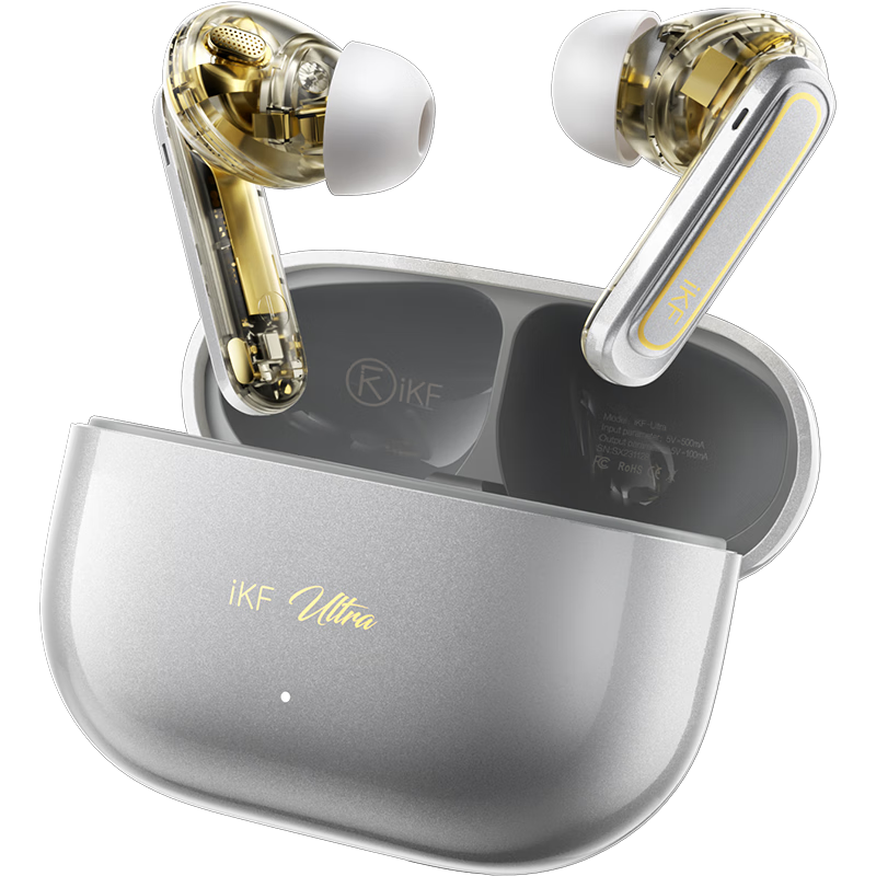 IKF Ultra [Jingdong Exclusive] True Wireless Bluetooth Earphones In-Ear ANC Noise Cancellation LDAC Music Sports Running Compatible with Apple Huawei Xiaomi Titanium Metal Color