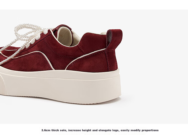 Le Saunda 2025 New Casual Platform Loafers Women's Shoes 42401, Anka Red BOS, Size 37 3