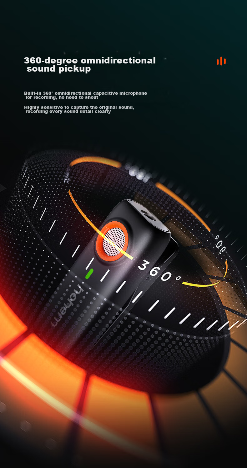 Hohem Mic01 Wireless Microphone, Clip-On Microphone for Live Streaming, Audio Pickup Device for Mobile Phones, Streamer Equipment, Douyin Short Video Recording, Noise Reduction Camera, Compatible with Apple 16 And Android 16
