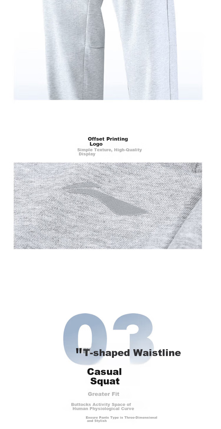 Li-Ning Men's Sports Pants, Casual Trousers for Spring And Autumn, Straight-Leg Flat-Front Long Pants, Loose-Fitting Sweatpants, Running Training Pants 6