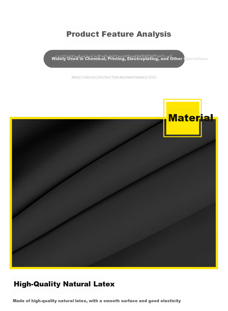 Maozheng Industrial Latex Gloves, Protective Rubber, Acid And Alkali Resistant, Waterproof, Non-Slip, Wear-Resistant, Extended Length, Thickened Protection, 30cm Yellow 2