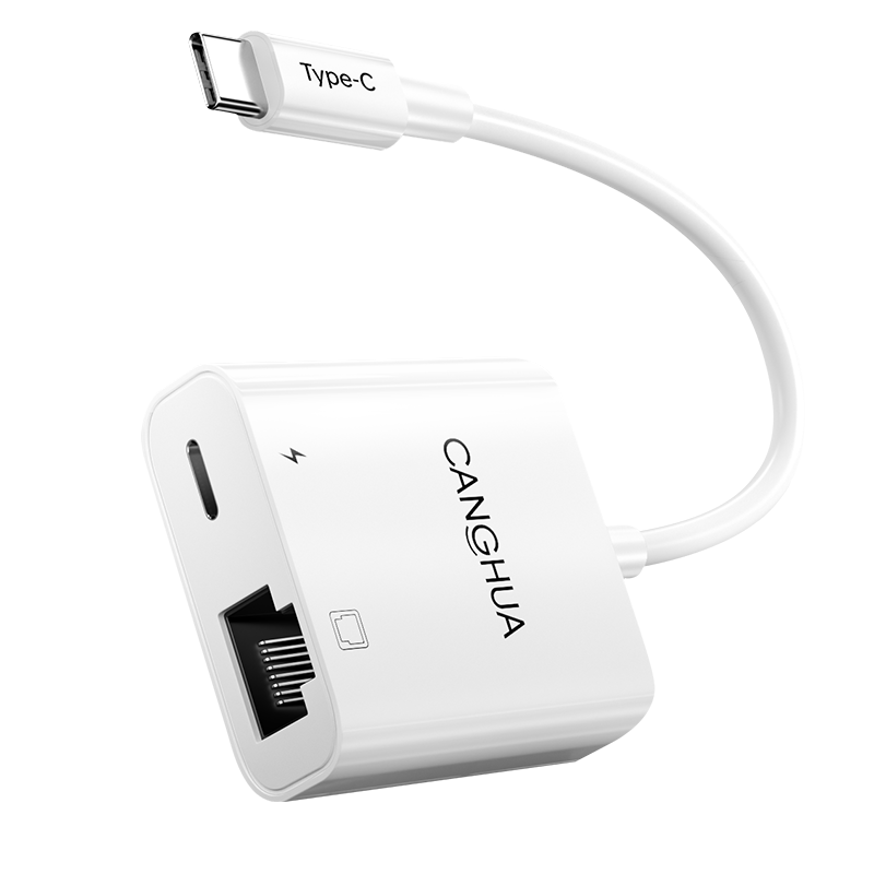 CangHua, Compatible with Apple 17/16/15 Phones, Type-C to Ethernet Adapter, IPhone Gigabit Network Cable Converter, Wired Network Card RJ45 Adapter, IPad External Network Ethernet Connector
