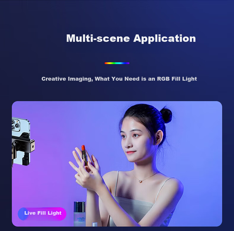 Jimantu Full-Color RGB Fill Light, Portable LED Pocket Light, Handheld Atmosphere Effect Color-Changing Rechargeable Photography Light for Mirrorless Cameras 15