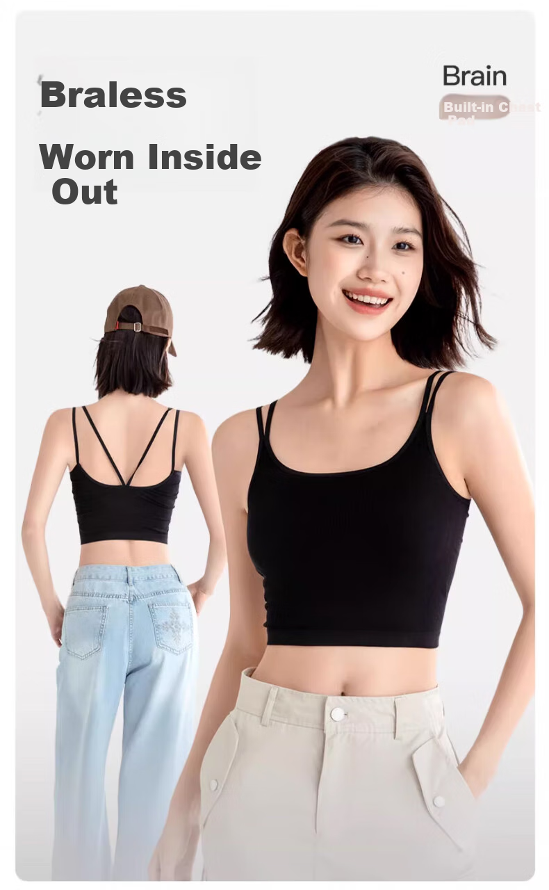 Dushiliren 26 New Style Seamless Comfortable Bra for Women, One-Piece Camisole Tank Top with Built-In Pads 1