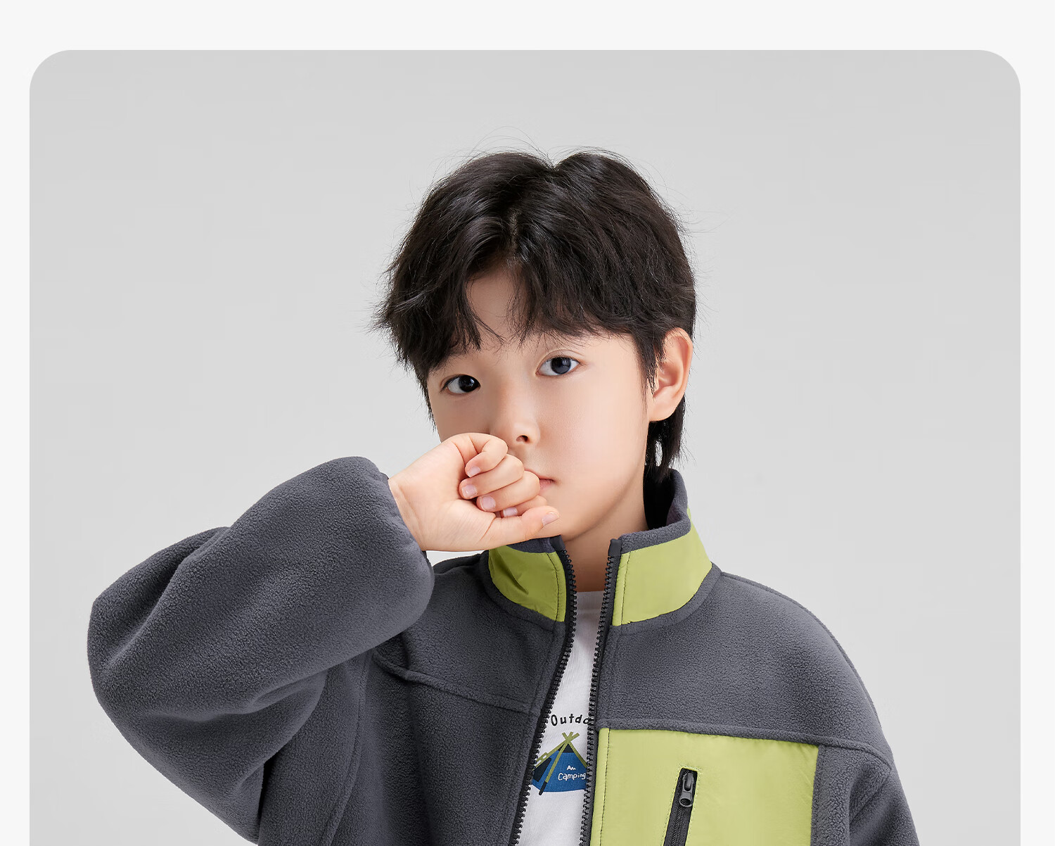Zuoxi Boys' Fleece Jacket, 2026 New Spring Outerwear, Children's Heat-Resistant Anti-Static Fleece Coat, Blue, Size 150 32