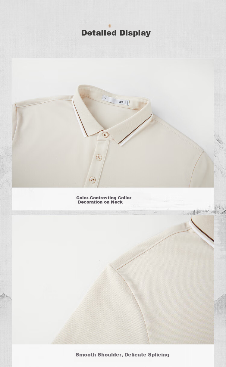 HLA Short-Sleeve T-Shirt for Men, Mountain Not High Printed Cool-Feeling Short-Sleeve Shirt for Men in Summer 15