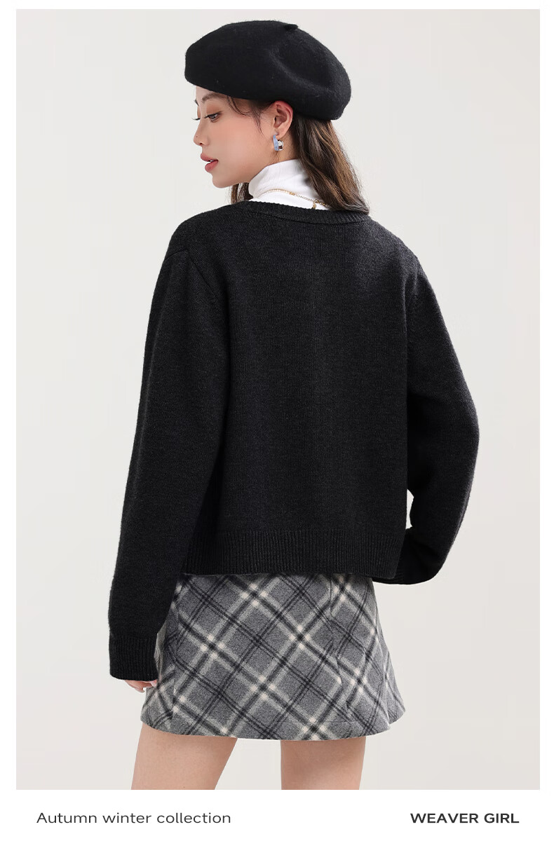MJ STYLE Round Neck Sweater Jacket for Women 2026 Autumn Winter New Soft Warm Chanel Style Knitwear Top 7