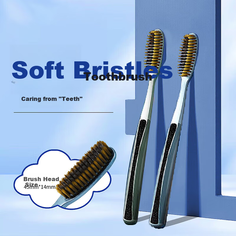 DAGO Wide-Head Luxury Toothbrush with Ultra-Soft Bristles, Extended Curved Handle, for Home Use, Suitable for Men And Women, Gentle on Gums, Easy to Use 3