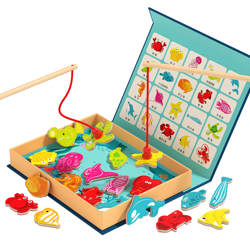 Fuhaier Double-Sided Magnetic Fishing Toy, Educational Toy for Infants And Toddlers, Boys And Girls, Early Learning Gift, Birthday Present