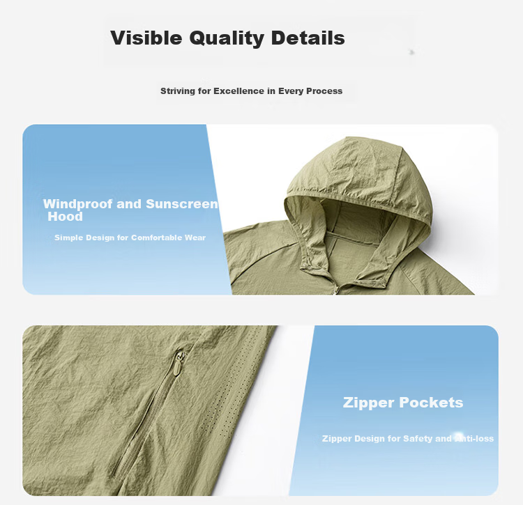 JEEP [UPF50+] Sun Protection Clothing for Men, Summer Ice Silk Breathable Quick-Dry Jacket, Men's Wear 1899, Light Gray, 4XL 9