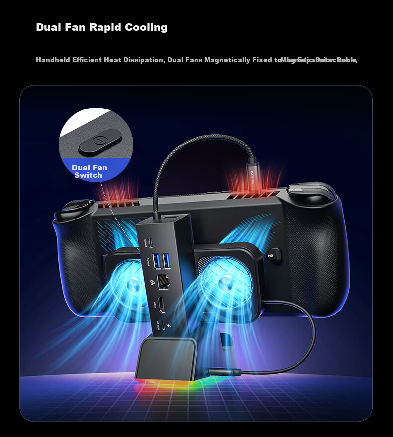 JSAUX Compatible with Steam Deck/OLED/ROG Expansion Dock, ROG Ally Handheld Expansion Dock Accessory, Type-C Base, USB Hub, Official 4K 144Hz Screen Casting VRR 8