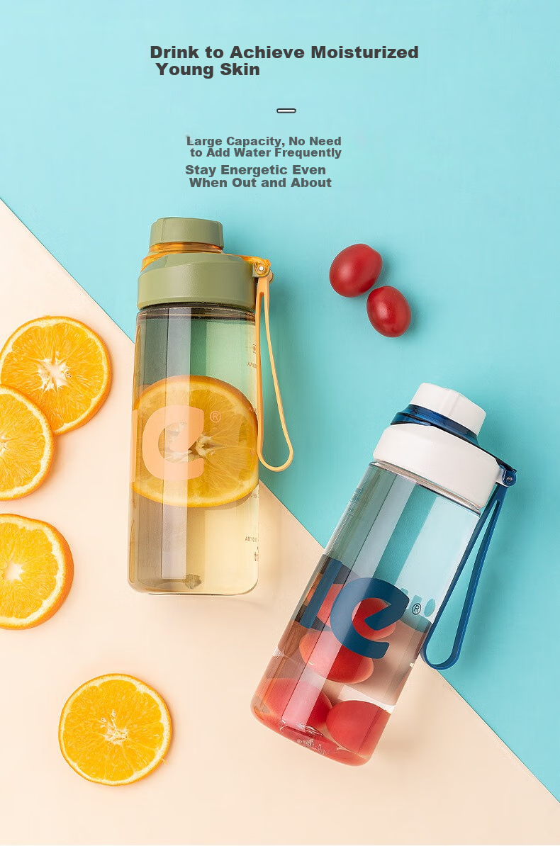 Cille Large Capacity Plastic Cup, Tritan Material Sports Water Bottle, for Men And Women, Students, Portable with Handle, Tea Infuser Cup 2