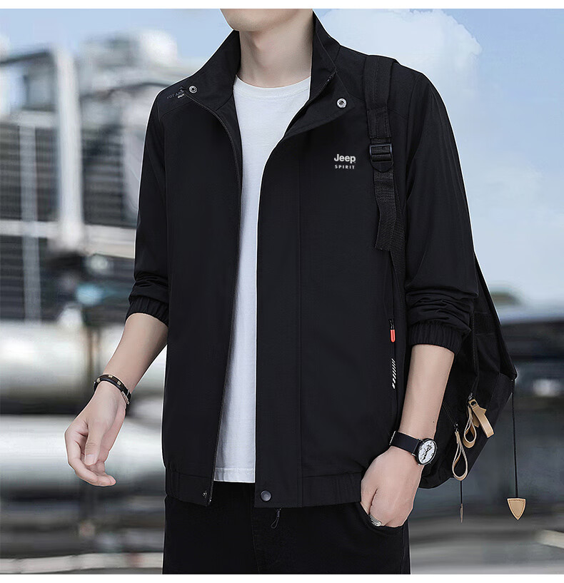 JEEP SPIRIT Men's Spring Jacket, Casual Outerwear for Men, Loose-Fitting Clothing for Me 4