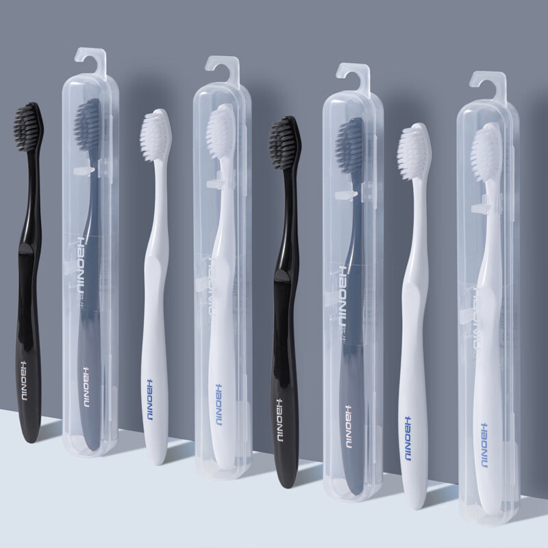 HAONIU Toothbrush with Soft Bristles And Small Head for Adults, Portable Toothbrush Case for Home And Travel, Pack of 6