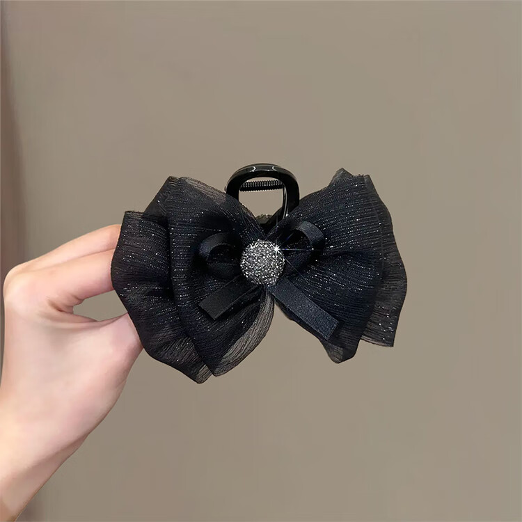 Xiangwan Layered Tulle Bow Hair Clip Hair Claw Shark Clip Hairpin Hair Accessory for Updo 6