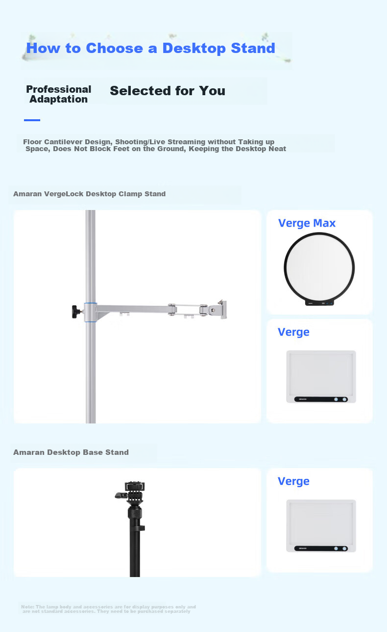 Aputure Aimonla Verge Dual Color Temperature Light Beauty Fill Light Accessory, Flat Light Stand Installation Adapter, Silver 2
