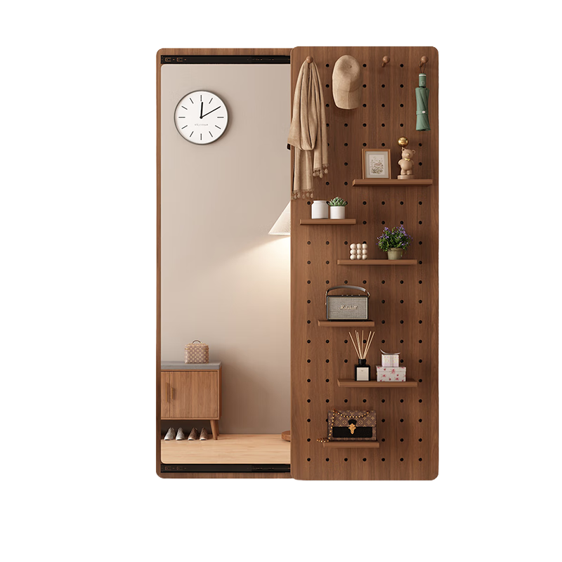 Yamile Hollow Board Dressing Mirror Hidden Solid Wood Core Sliding Full-Length Wall-Mounted Entryway Concealed Mirror
