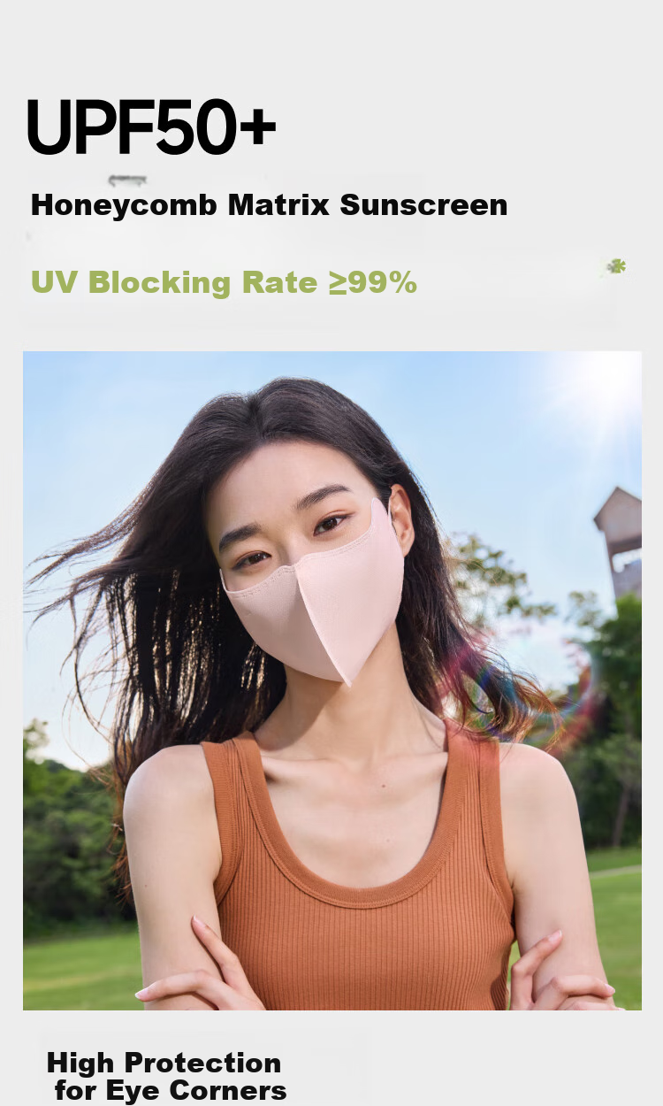 Beneunder Daily Disposable Sun Protection Face Mask for Women, Full Face UV Protection Mask, Anti-UV 33924 Warm Color Combination (X7) S 4