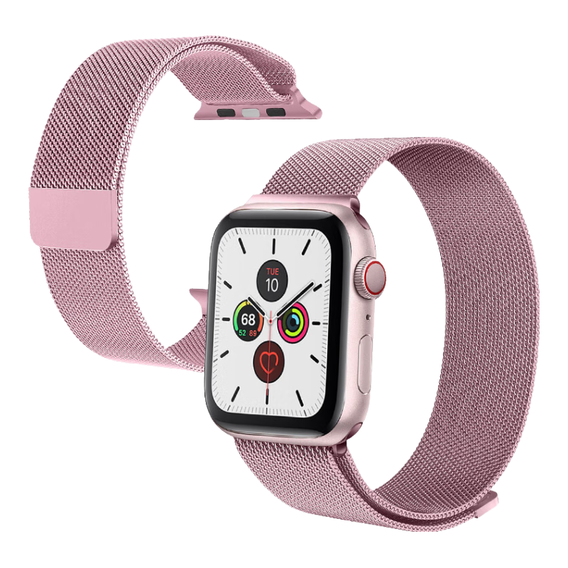 Freeson Compatible with Apple Watch Bands for Apple Watch SE/SE2/SE3/S10/S11/9/8/7 Milanese Loop Magnetic Buckle Strap 38/40/41mm - Pink