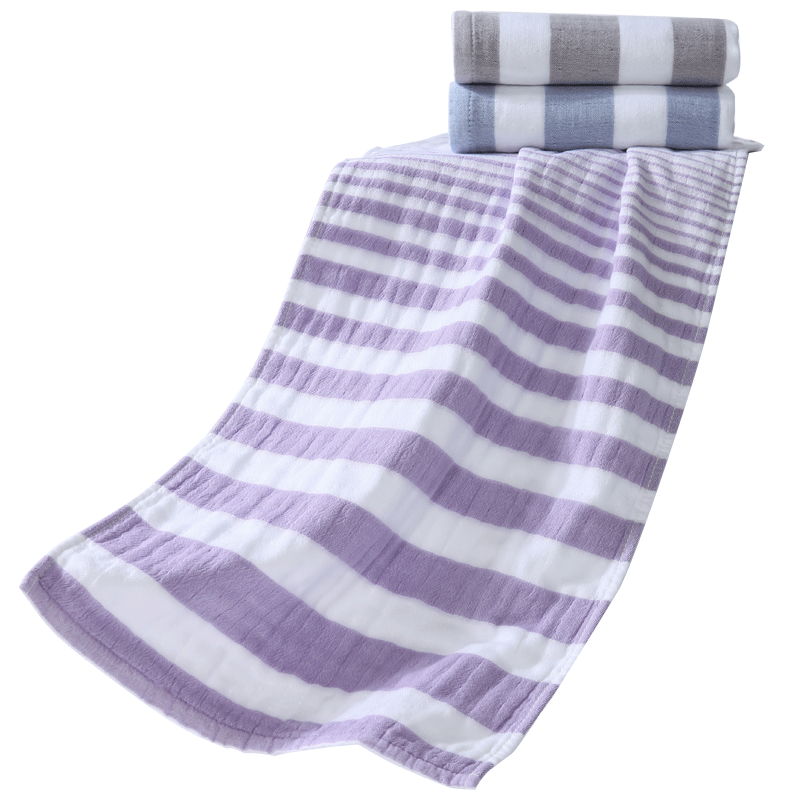 KING SHORE A-Class Pure Cotton Gauze Summer Towel Sports Face Towel 3-Pack Fresh Stripes