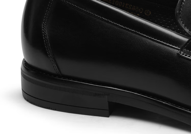 Goldlion Men's Loafers Leather Shoes Fashionable Comfortable Slip-On Business Casual Shoes G582310013AAA - Black 7