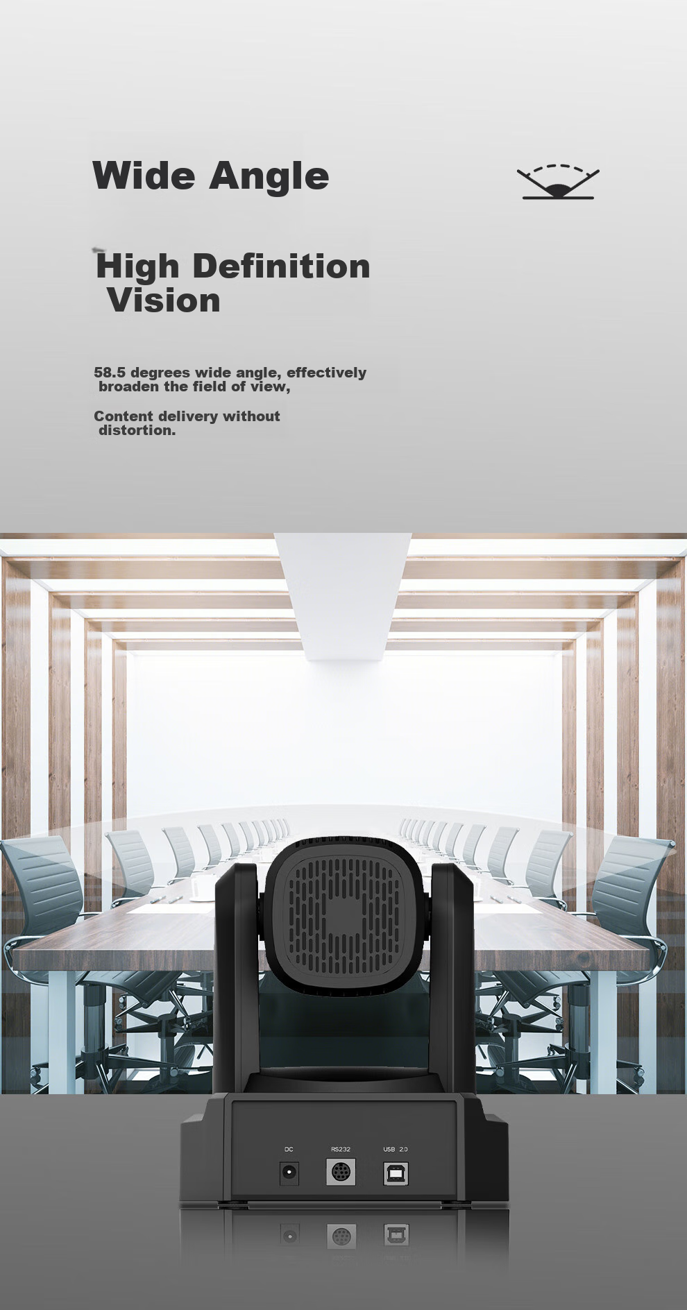 Lenovo ThinkPlus Video Conference Camera with Microphone And Pan-Tilt Zoom, 1080P HD, 10x Optical Zoom, AI Tracking Auto Focus YT-HD18S 8