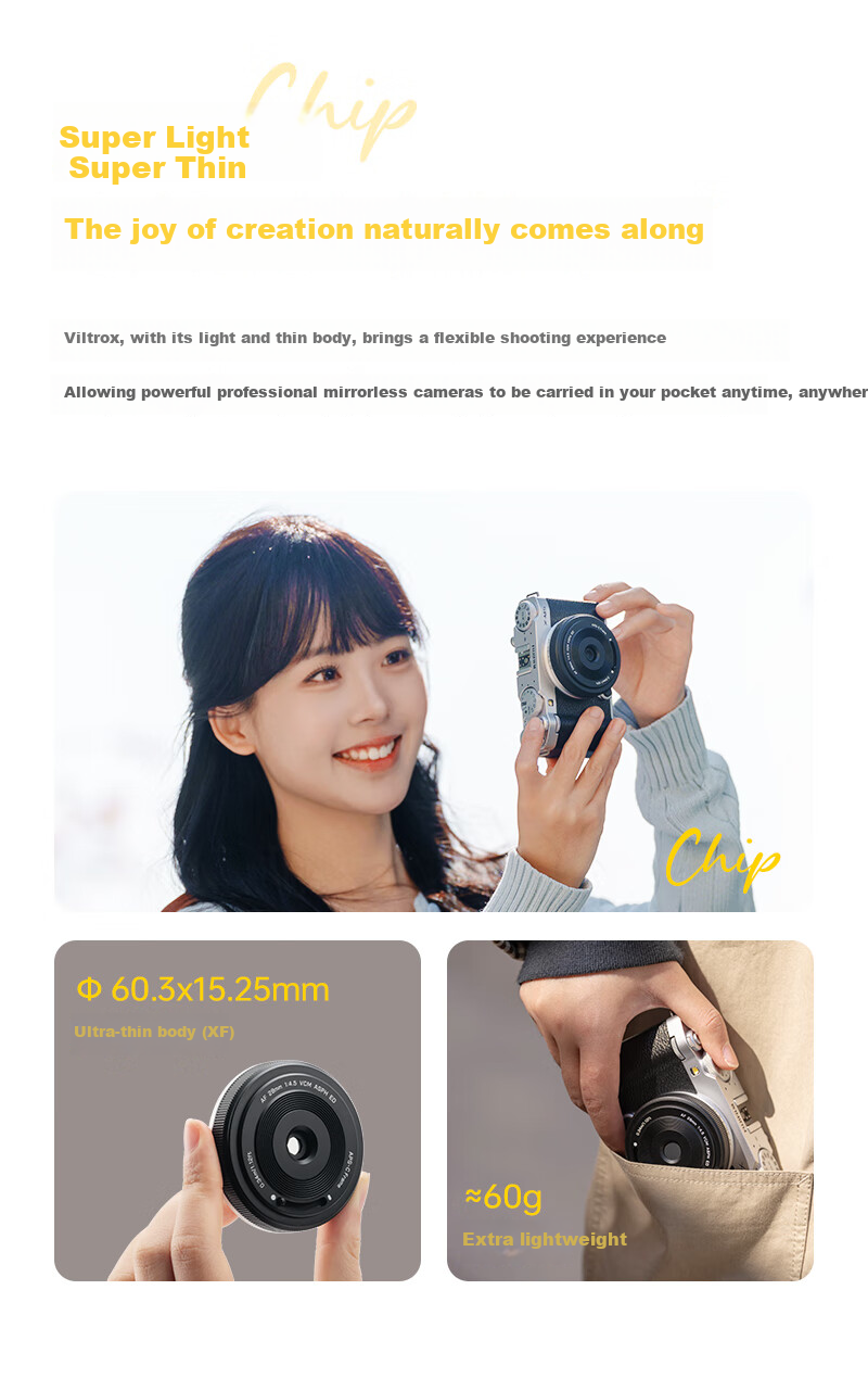 VILTROX AF 28mm F4.5 FE Sony Full-Frame Auto Focus Lightweight Lens Kit with Biscuit Head, Compatible with A7M4, A7CII, ZVE1, A7CR Mirrorless Cameras 3