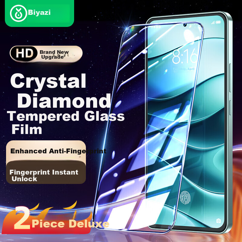 BIAZE [Triple Enhanced 2 Pieces] Tempered Glass Screen Protector for Honor GT, Redmi Note14 Phone Film, HD Full Coverage Anti-Scratch Wear-Resistant Anti-Fingerprint Glass Protective Film JM248
