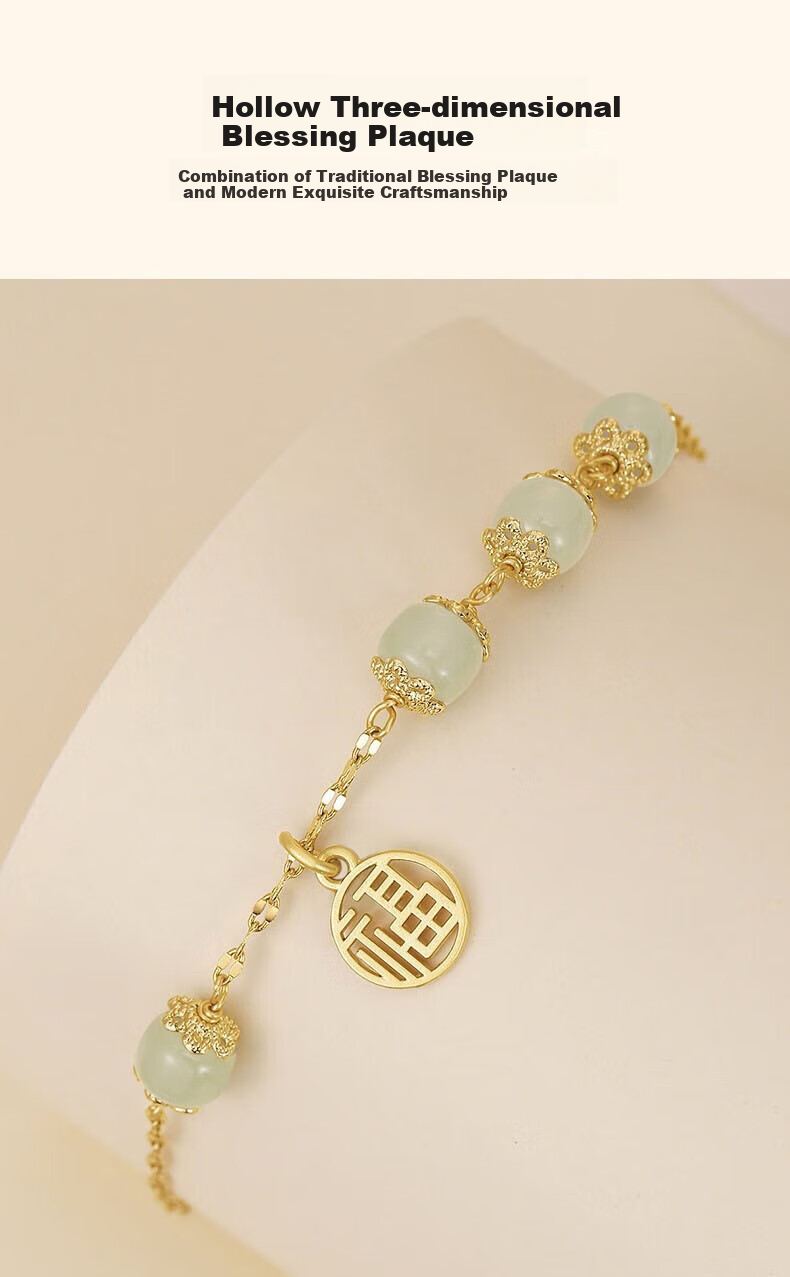 Zhoubaifu Nafu Hetian Jade Bracelet for Women, Luxury Fortune Charm Chinese Style Beaded Bracelet, Birthday Gift for Girlfriend Or Wife 5