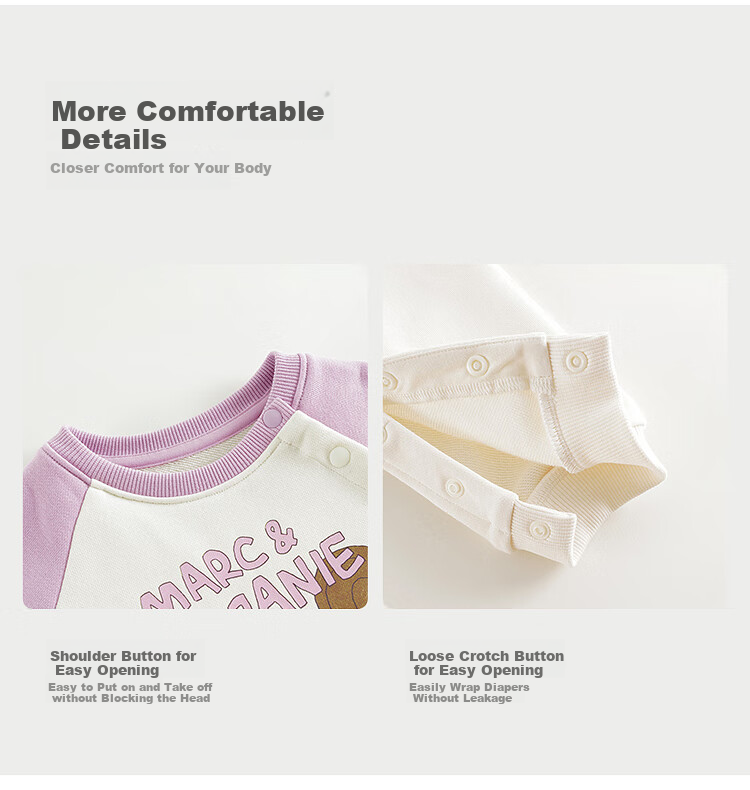 MARC&JANIE Baby Cute Squirrel Contrast Color Romper Infant Onesie Bodysuit Spring 2025 Style 250077 4