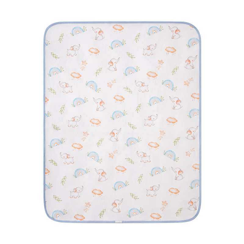 October Crystal Waterproof Washable Cotton Surface Bed Care Pad Diaper Pad Menstrual Pad Rainbow Elephant 50*70cm