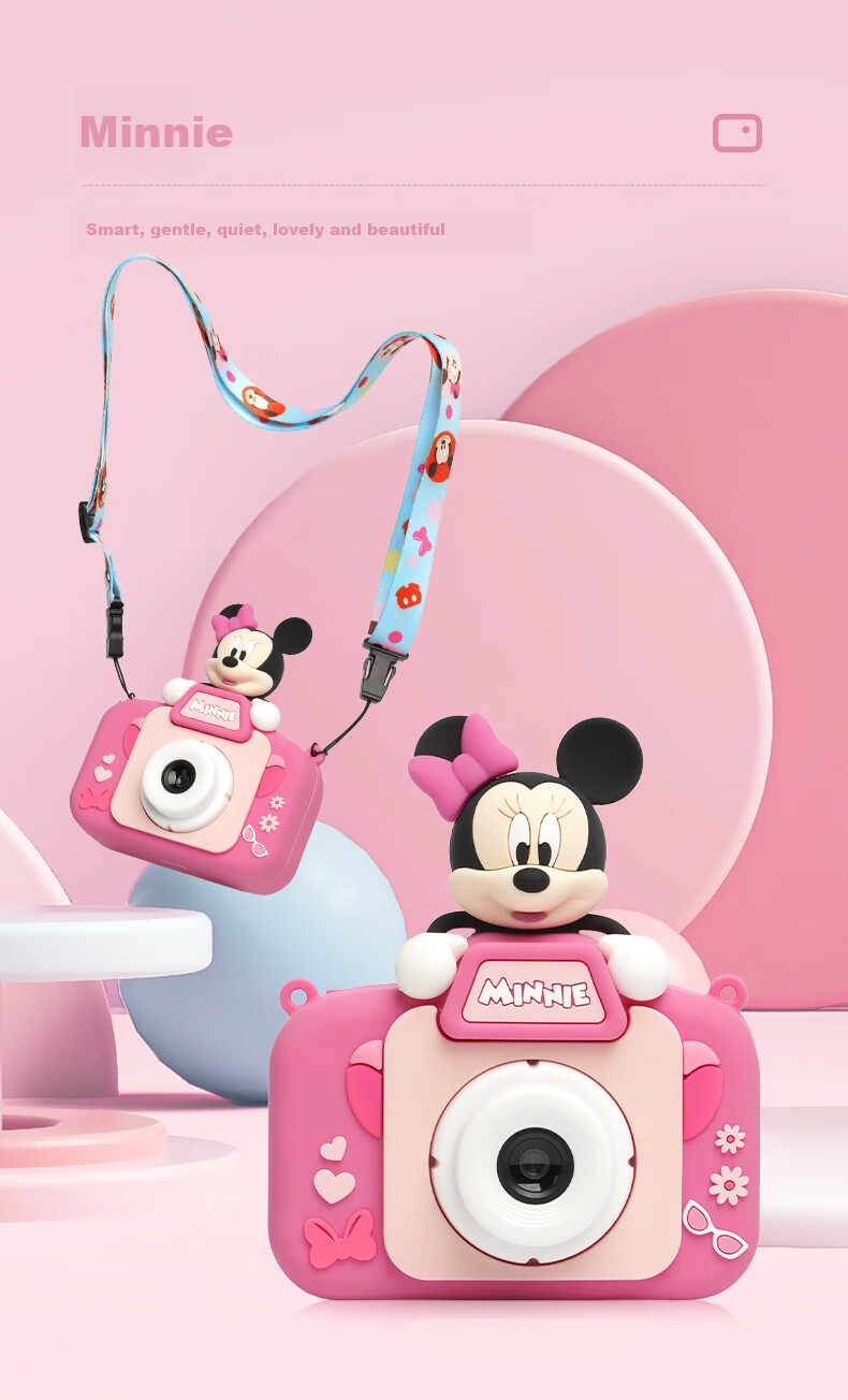 Disney Children's Digital Camera, Compact Camera for Students, Portable Handheld Camera for Photography, Travel, Boys And Girls Toys, Birthday Children's Gift Box, Mickey Mouse 9