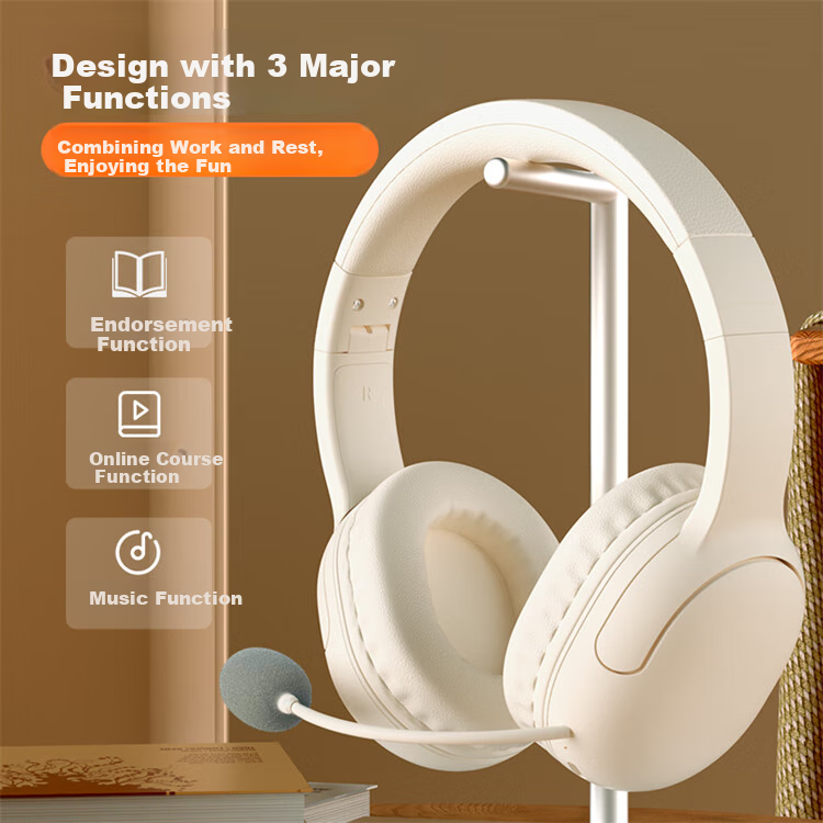 AIBEN M2 Head-Mounted Bluetooth Wireless Earphones with Microphone for Memorization, Follow-Along Learning, Immersive Study, Online Classes, Noise Cancellation, Morandi Blue 2