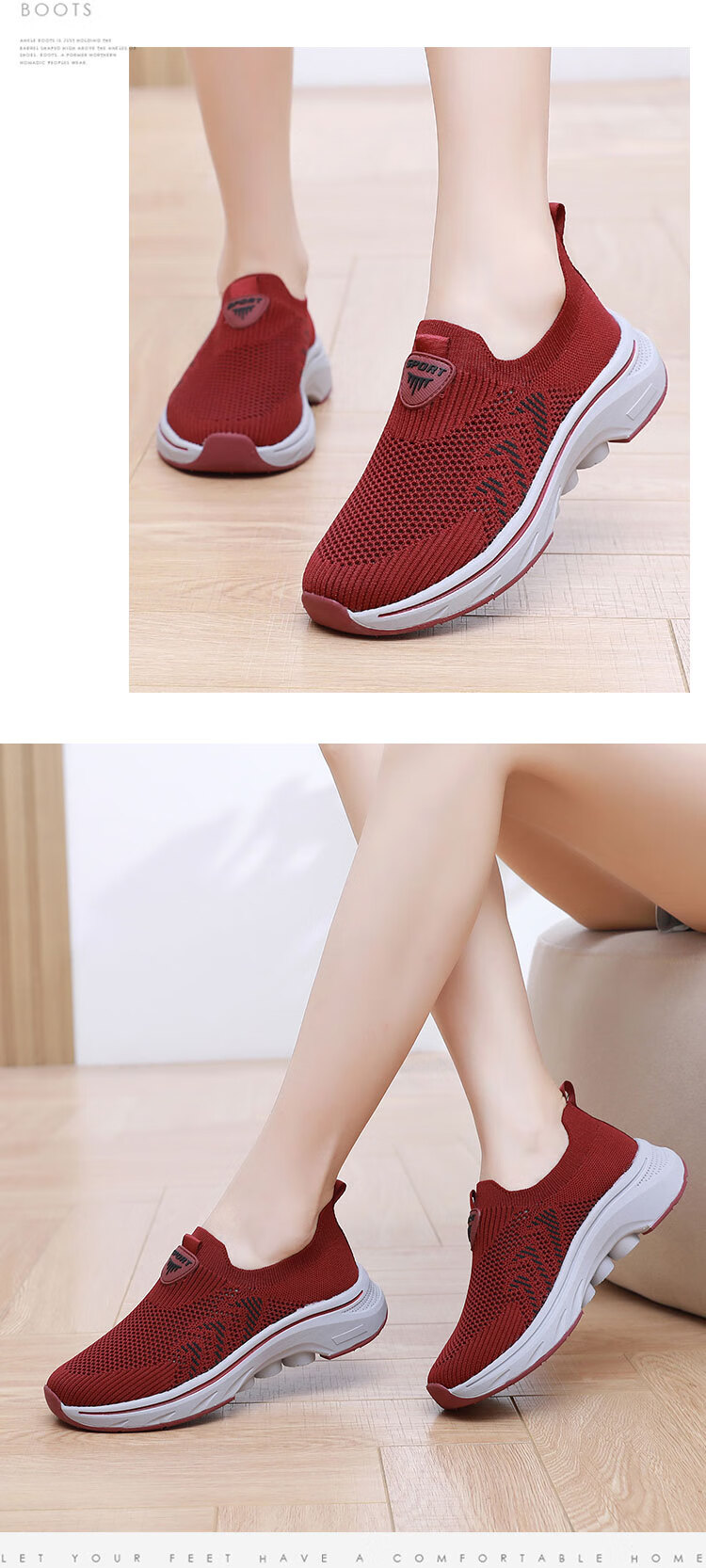 Anglerfish Old Beijing Cloth Shoes Women's Summer Breathable Mesh Slip-On Walking Shoes A6008 Gray Size 38 9