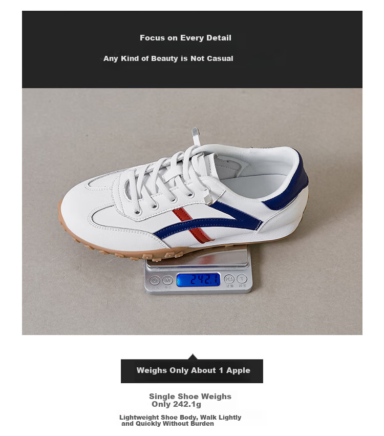 ZHR Casual Shoes for Women, Trendy Comfortable Lightweight Women's Shoes, Genuine Leather Color-Block Soft-Soled Sneakers for Women A113 Blue-Red Size 40 9