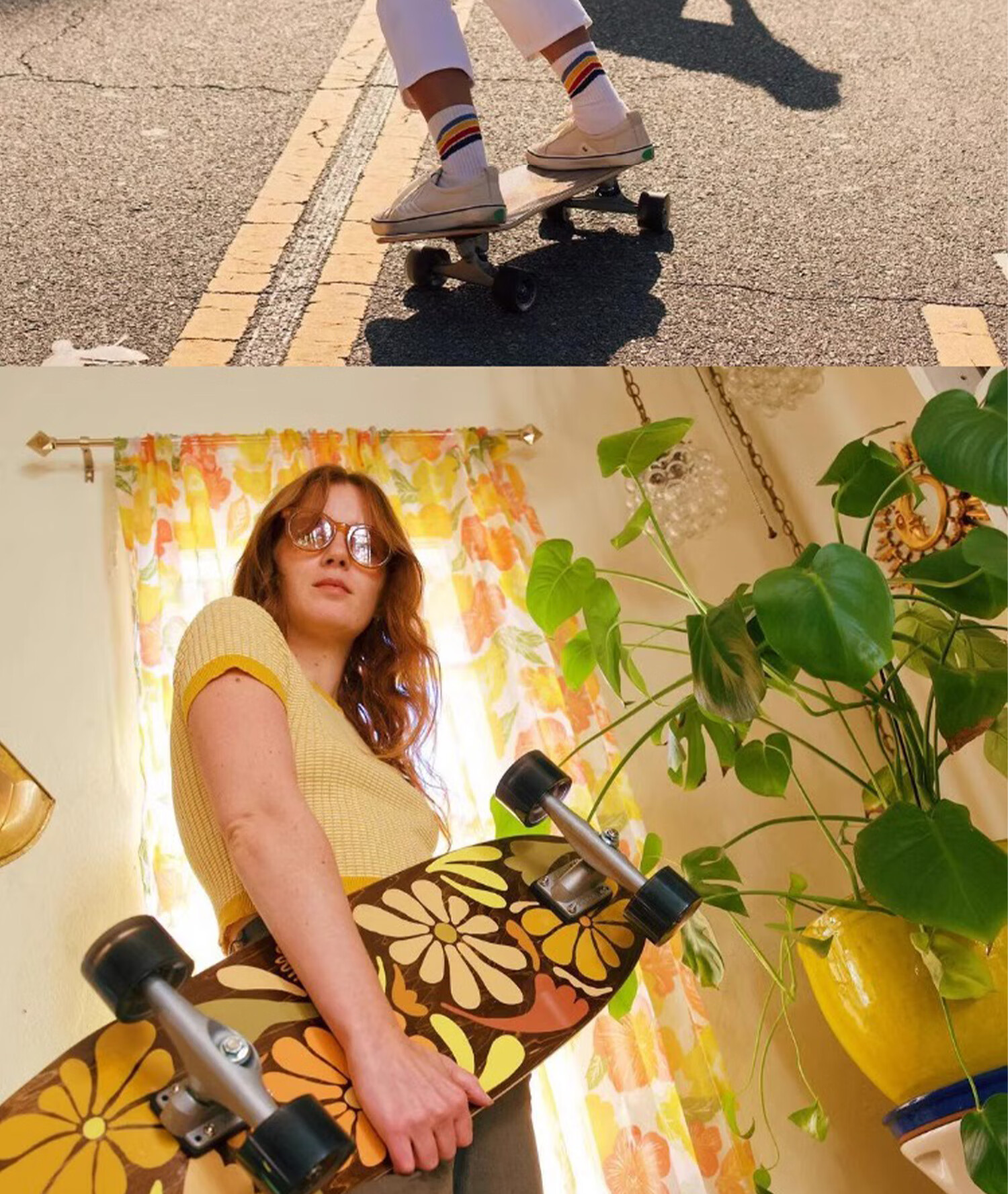 Carver Land Surfboard Charity Skateboard Adult Female Land Surfboard "Bloom" 29.5 Inch CX4PU Truck 6