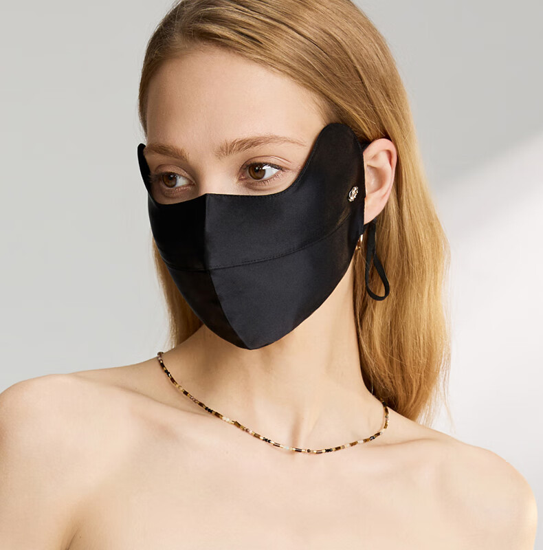 ELLE [Grade A Mulberry Silk] Silk Sun Protection Face Mask for Women, Cooling Face Cover, Gift for Girlfriend 15