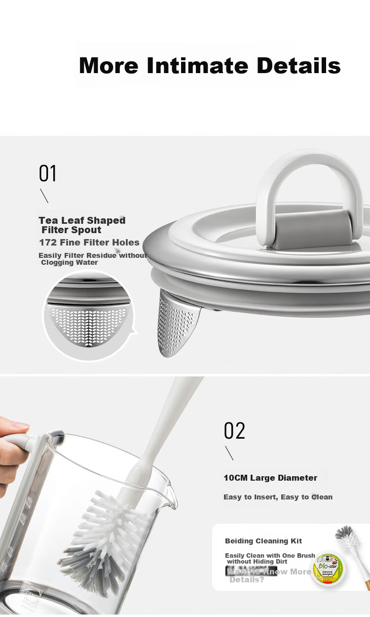 Buydeem [No Glue] Health Pot Water Kettle Multifunctional Tea Maker Mini Health Cup Office Hot Water Pot K36 Light Cypress Green + Mini Extraction Basket 8