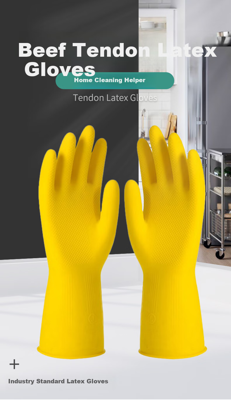 Nanyang Cowhide Latex Gloves, 100g, Waterproof And Oil-Resistant, Cleaning Work Gloves, Large Size, 10 Pairs/box, Factory Authorized 1