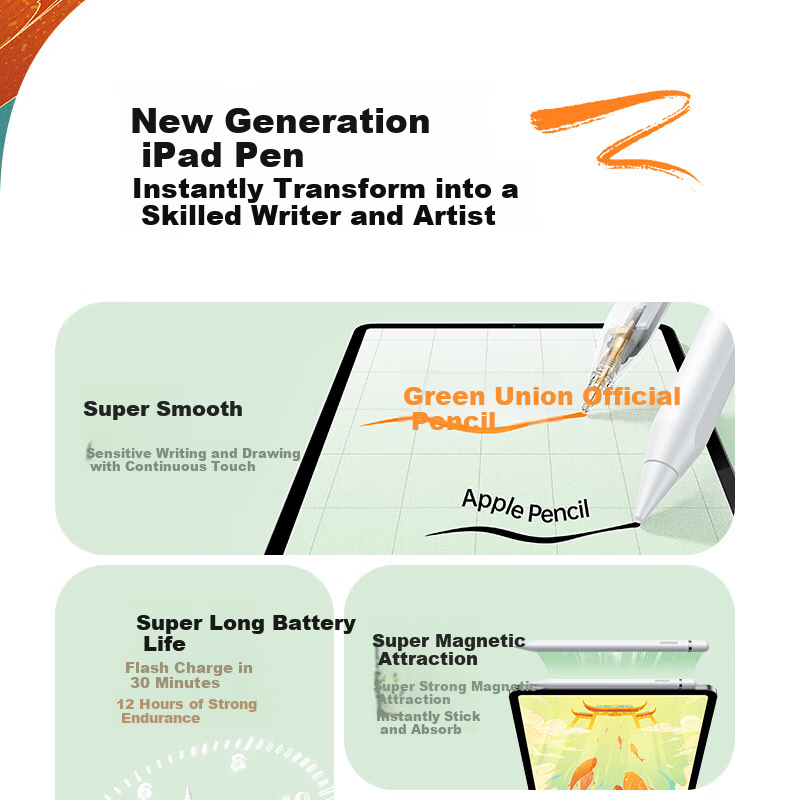 UGREEN Capacitive Stylus Touch Pen [Quick Charge] Compatible with 2026 Pro/Air 8/Mini/iPad11 Tablet Screen IPad Pencil Writing Pe 7