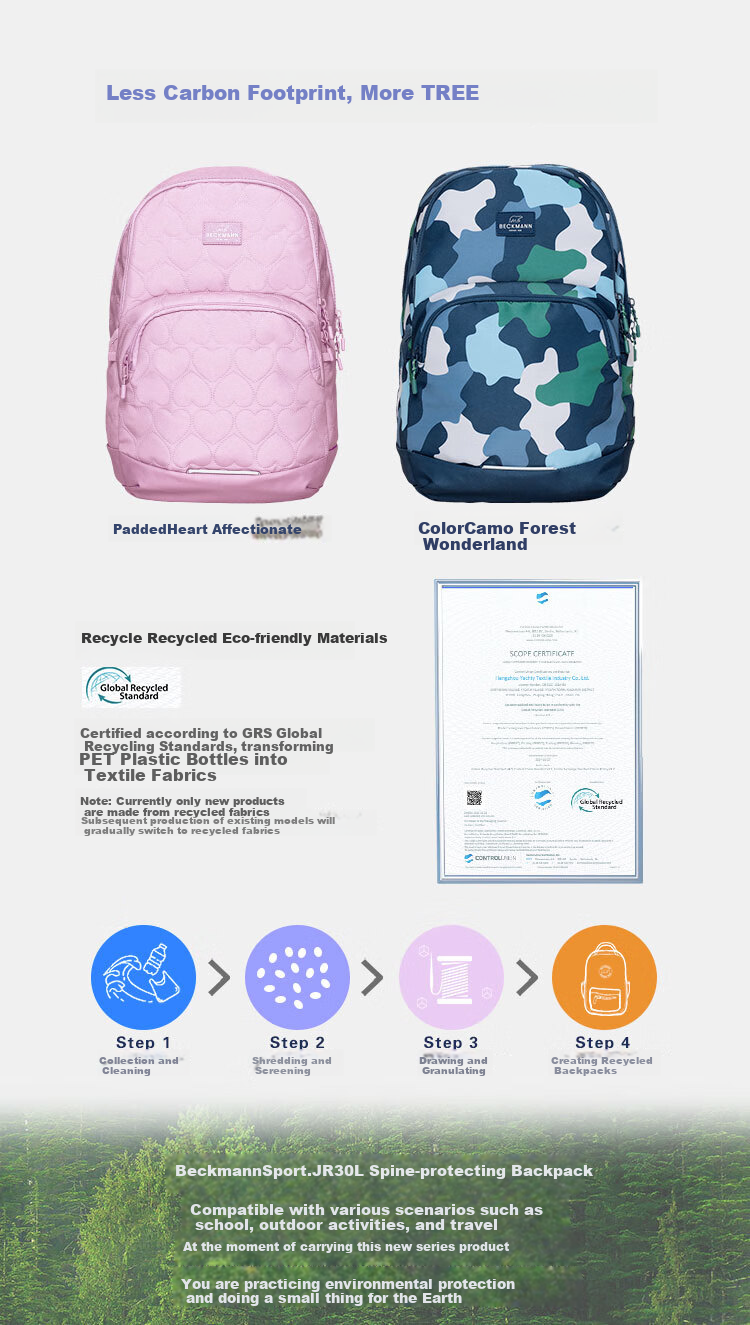 Beckmann Norwegian Middle And High School Student Spine-Protecting Large Capacity Lightweight Backpack, Stylish Double Shoulder Bag for Boys And Girls, Elementary School Students Grades 4-6 24