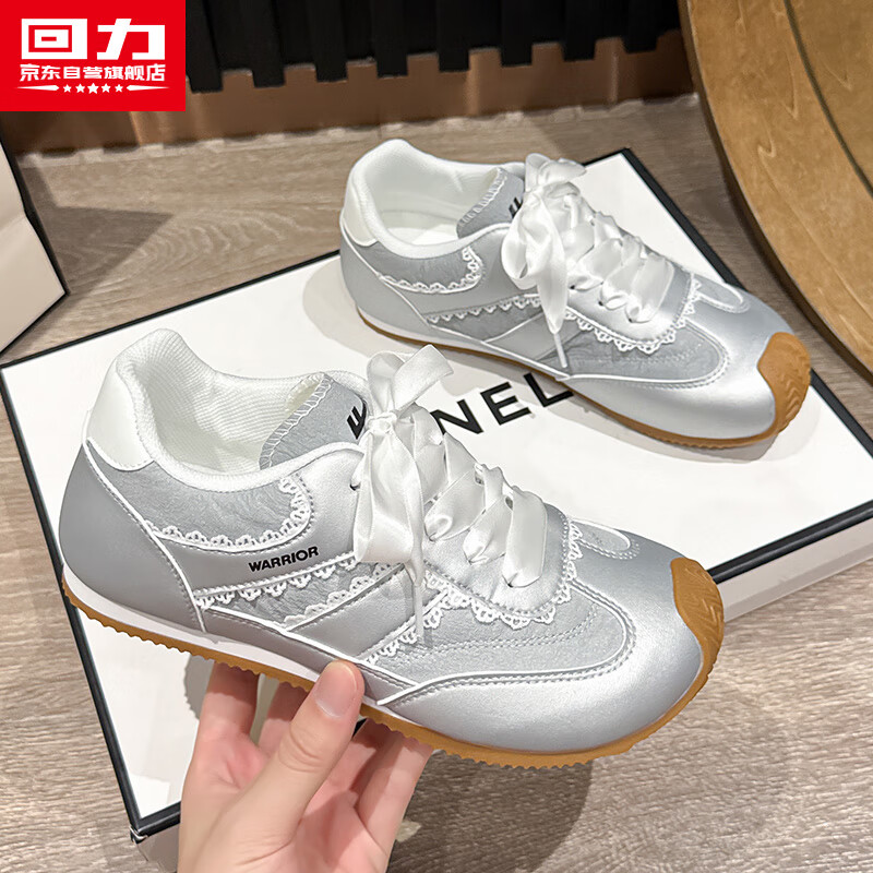 Warrior Women's 2026 Summer Training Shoes Fashion Trendy Casual Sneakers Niche Agan Shoes Silver Size 40