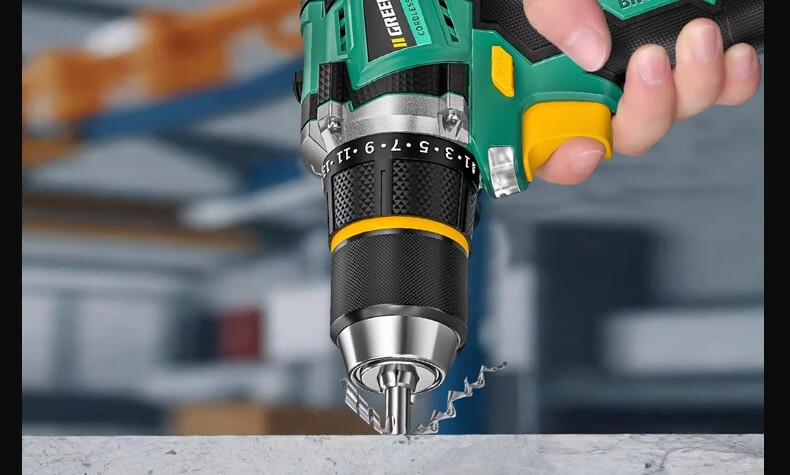 GREENER 21V Brushless Steel Cannon Lithium Drill, 55N.M Electric Drill, Rechargeable, Multi-Functional [Includes 27 Drill Bits] 26