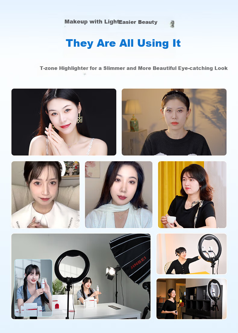 JINBEI LR480II Circular Fill Light, LED Mobile Phone Live Streaming Stand Light, Face Light for Streamers, Selfie Photography Beauty Light, Round Cosmetic Tattoo Photography Lighting 1