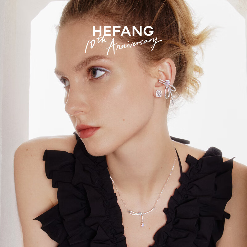 Колье HEFANG Aurora Ribbon Knot, женское, из серебра 925 пробы с кубическим цирконием, роскошный подарок на День святого Валентина
