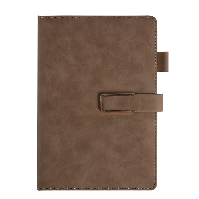 JD Jingzao Popular Product 25K 128-Page Single Sheep Grain Leather Texture Notebook Thickened Leather Cover Office Meeting Notes Brown