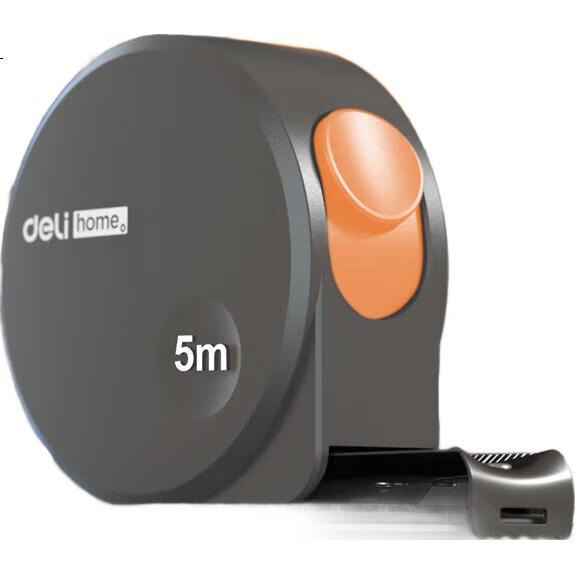 Рулетка Deli HT8519C, 5 м, стальная, с фиксатором, пространственно-серый